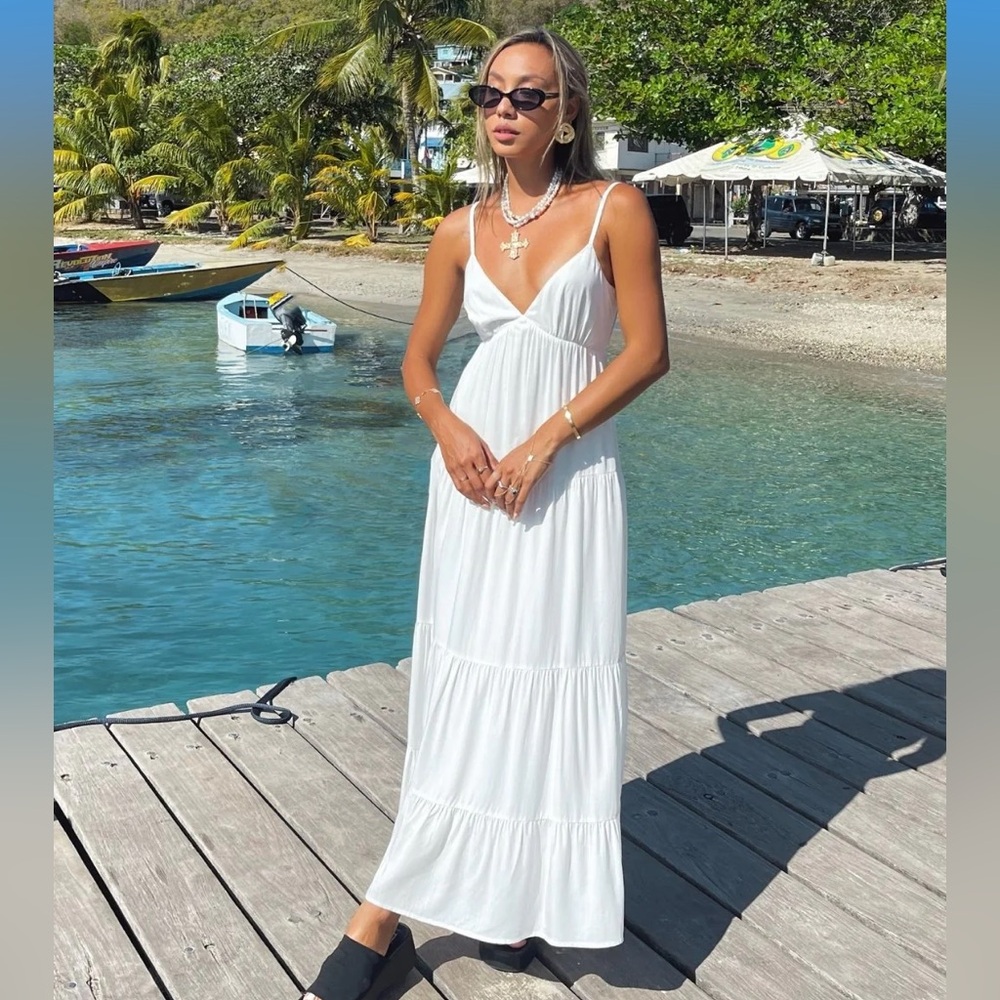 12th Tribe White Maxi Dress